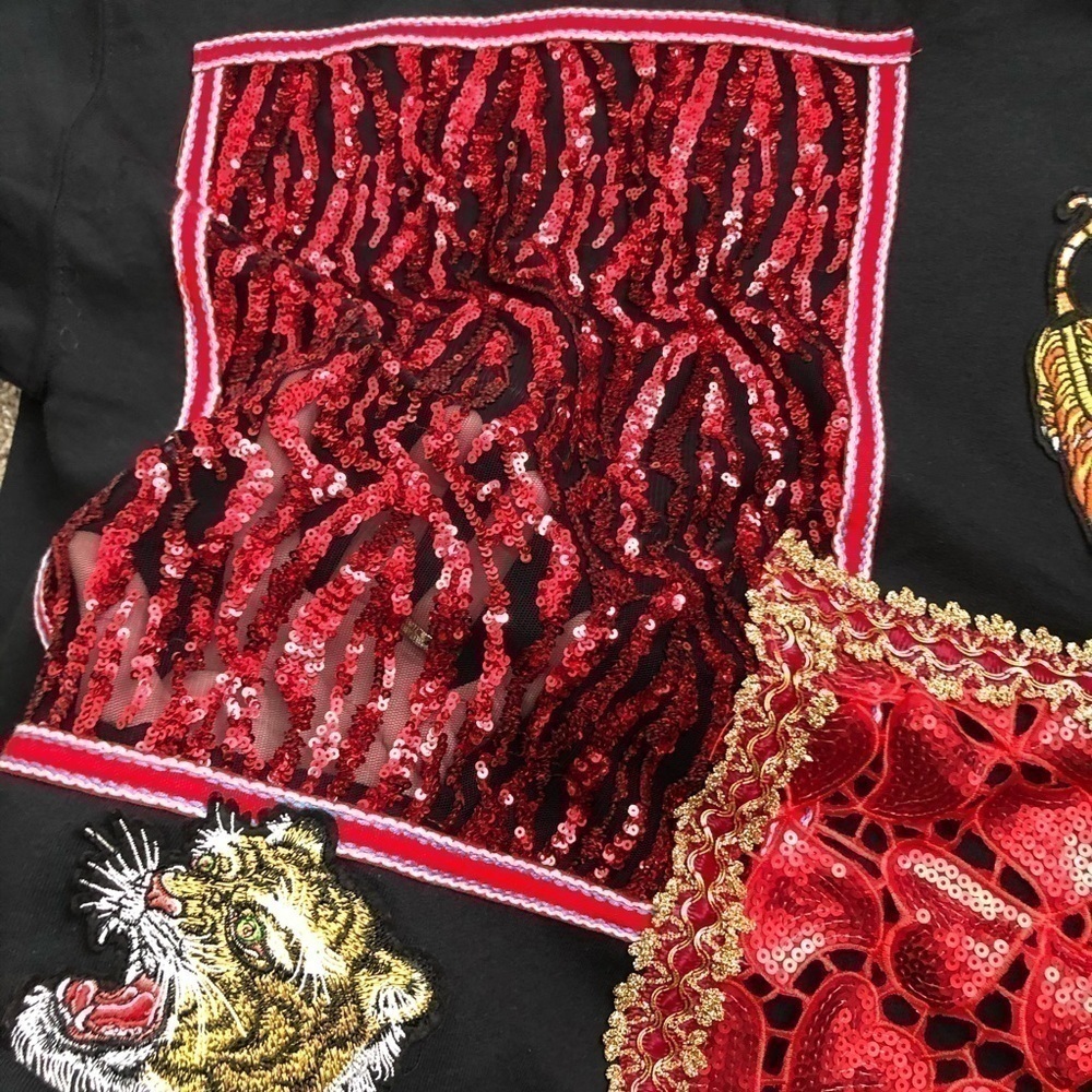 Ragyard Embellished Sequins Patch Work Hoodie - image 5